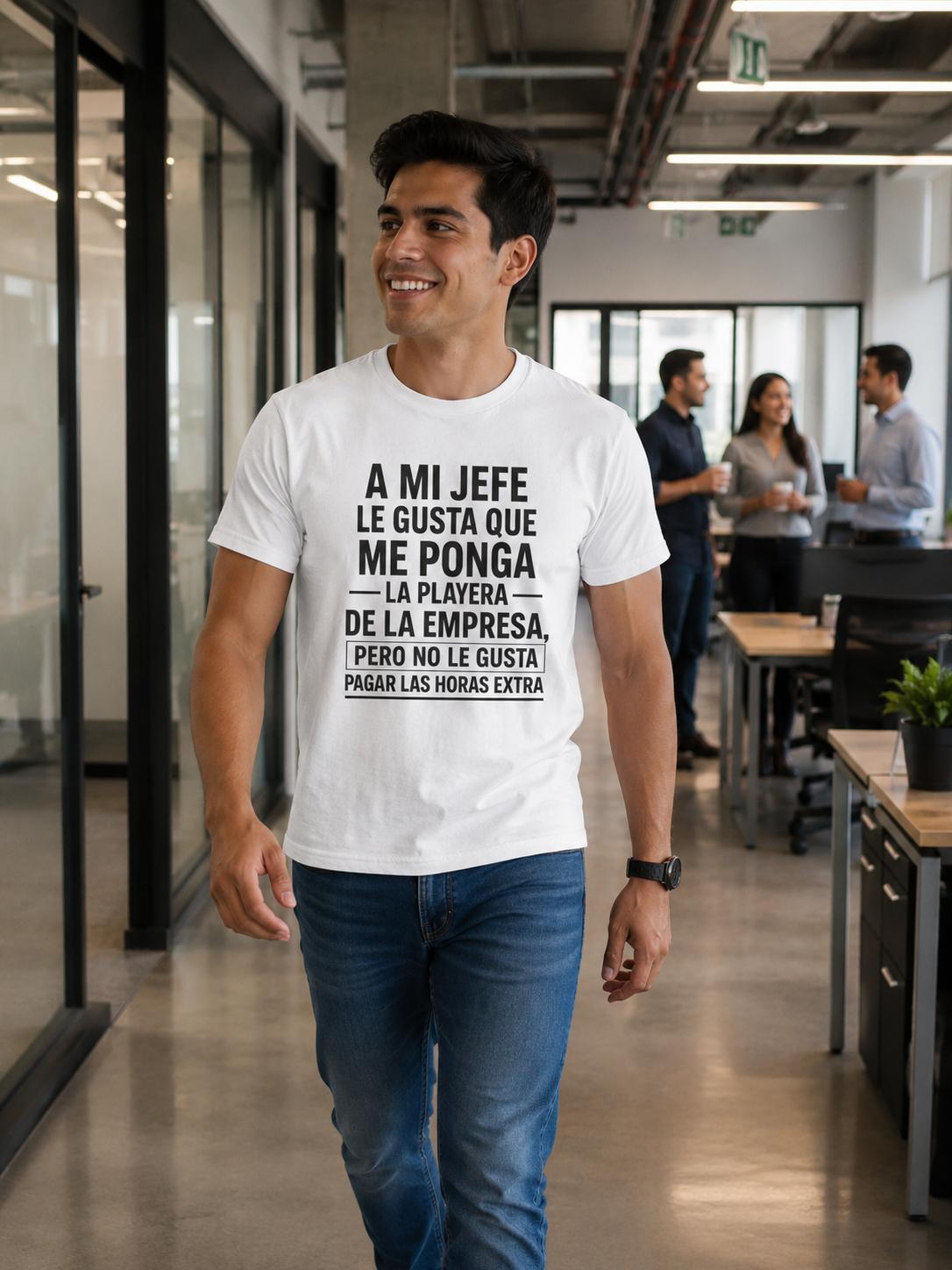 A mi jefe le gusta que me ponga la playera de la empresa